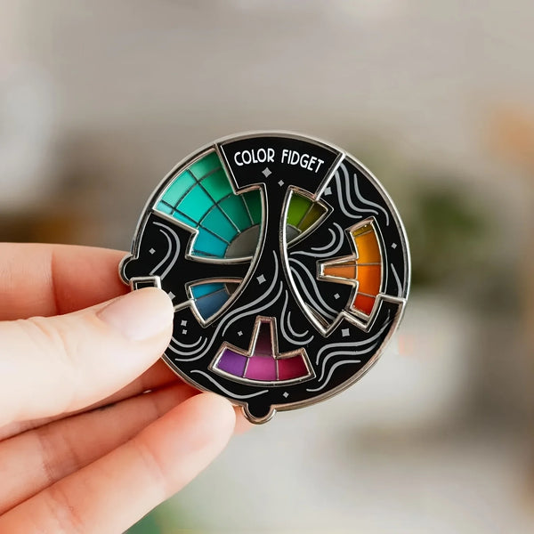 Rotating Color Wheel Fidget Enamel Pin