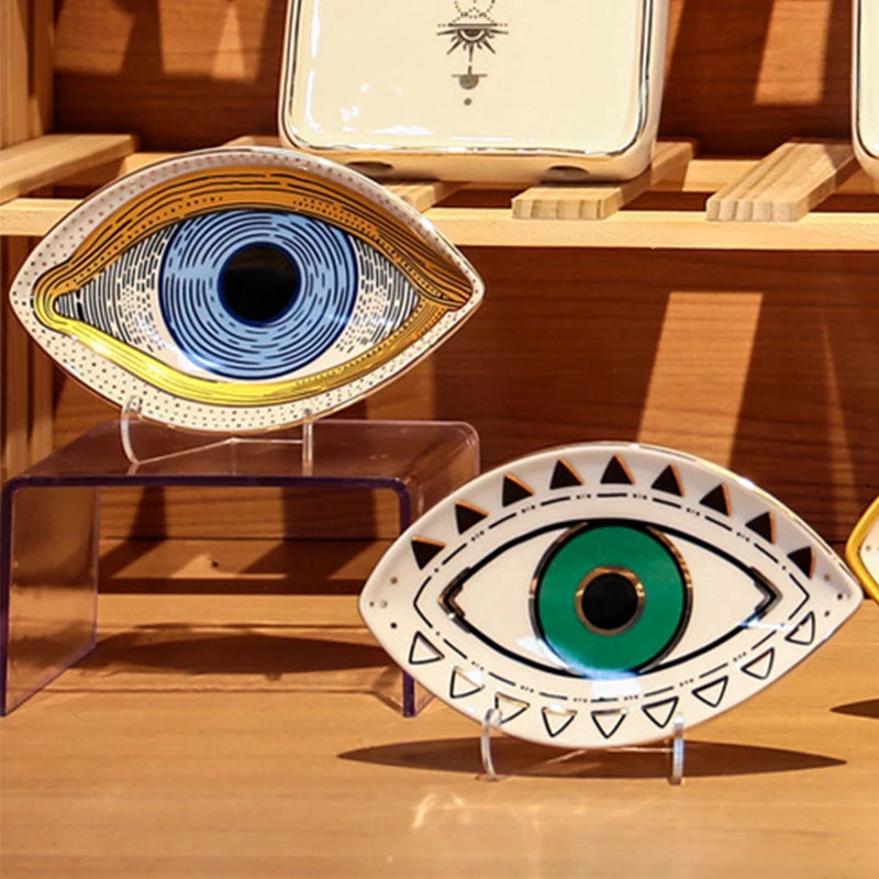 Evil Eye Ceramic Jewelry Tray