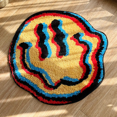 Trippy Smiley Face Tufted Rug