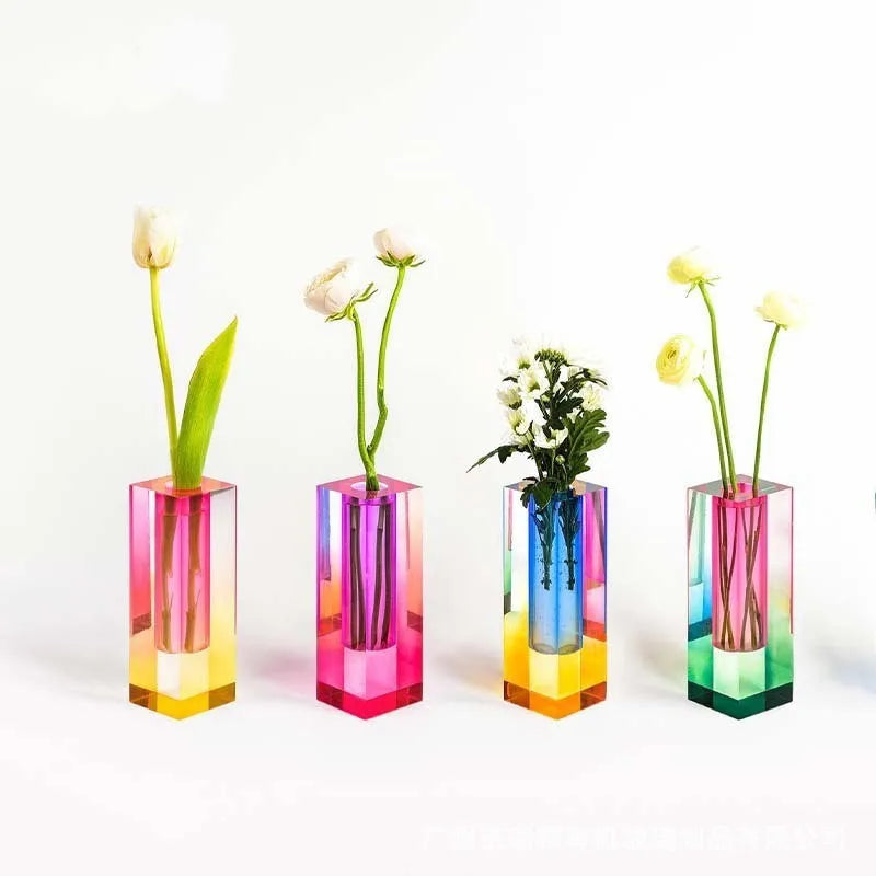 Rainbow Pillar Bud Vase